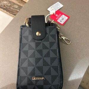 Phone Wallet RAGSTO Black Geometric Wallet crossbody brand NEW